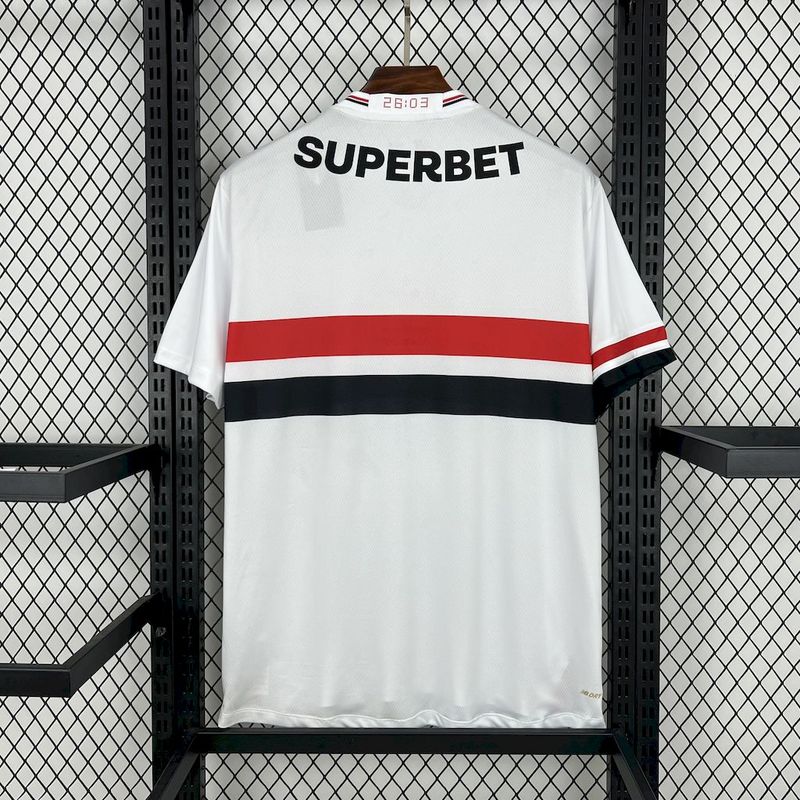 Camisa São Paulo [Com Patrocínio] 2025 New Balance - Branca