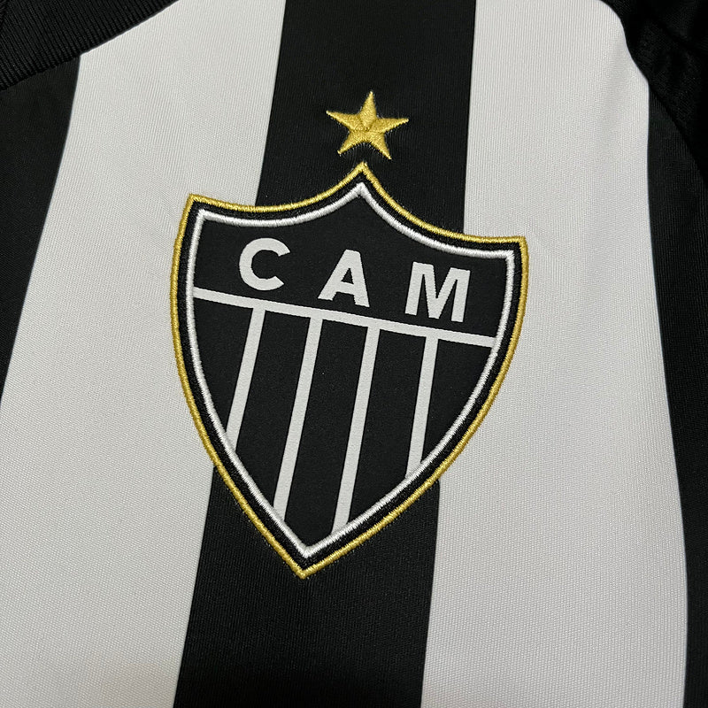 Camisa Atlético MG [Com Patrocínio] 2025 Adidas - Preta e Branca