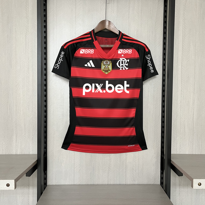 Camisa Flamengo [Com Patrocínio] Feminina 2025 Adidas - Rubro Negro