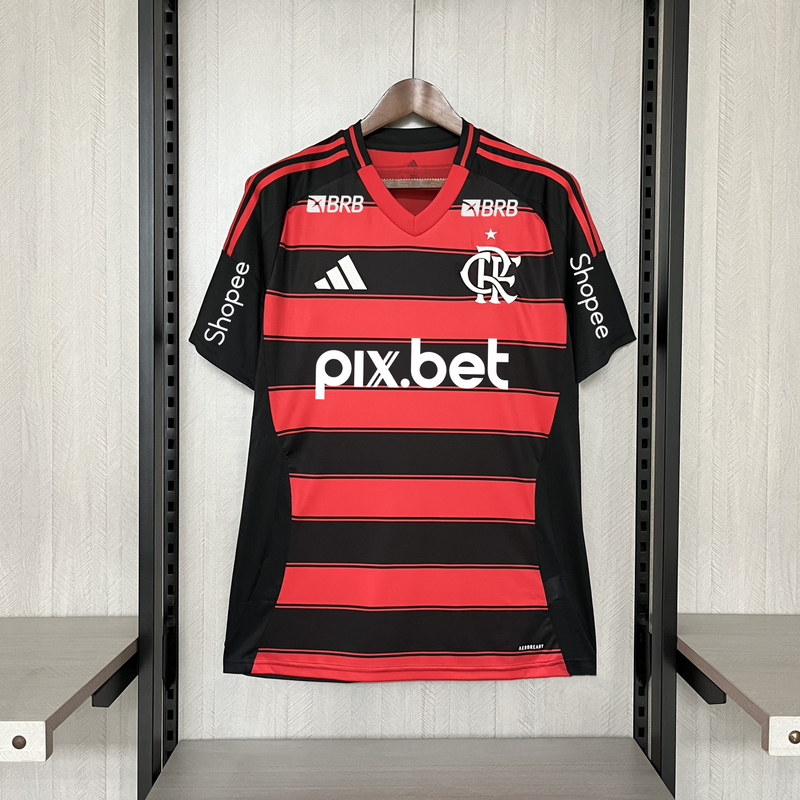 Camisa Flamengo [Com Patrocínio] 2025 Adidas - Rubro Negro