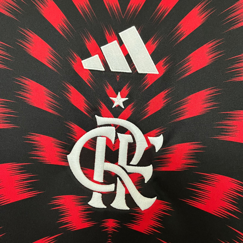 Camisa Flamengo Pré Jogo 2025 Adidas - Rubro Negro