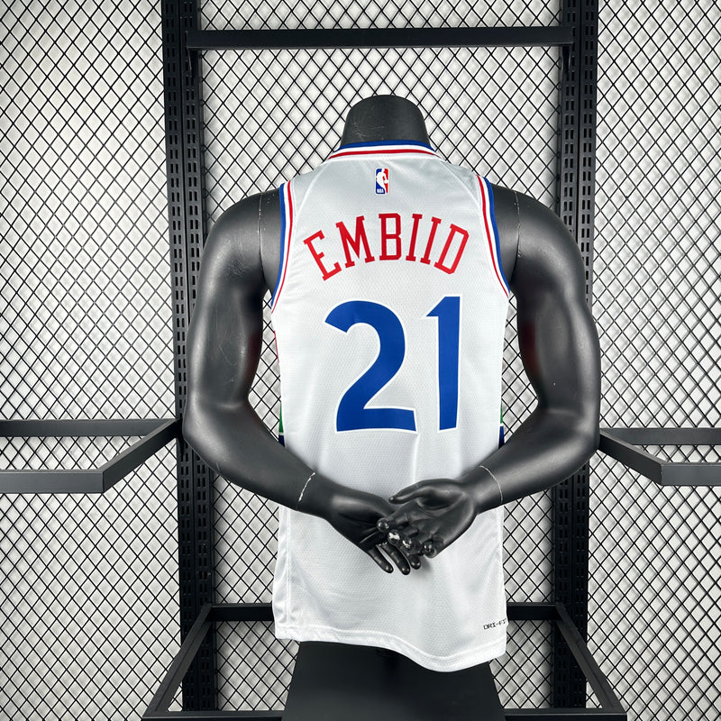 Regata Philadelphia 76ers City Masculina 2025 - Branca