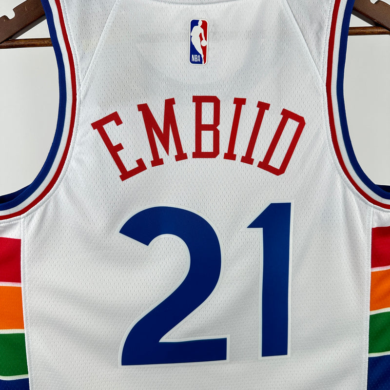 Regata Philadelphia 76ers City Masculina 2025 - Branca