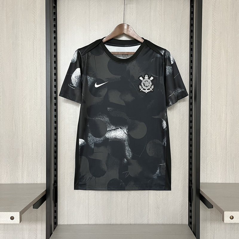 Camisa Corinthians Pré Jogo 2025 Nike - Preta