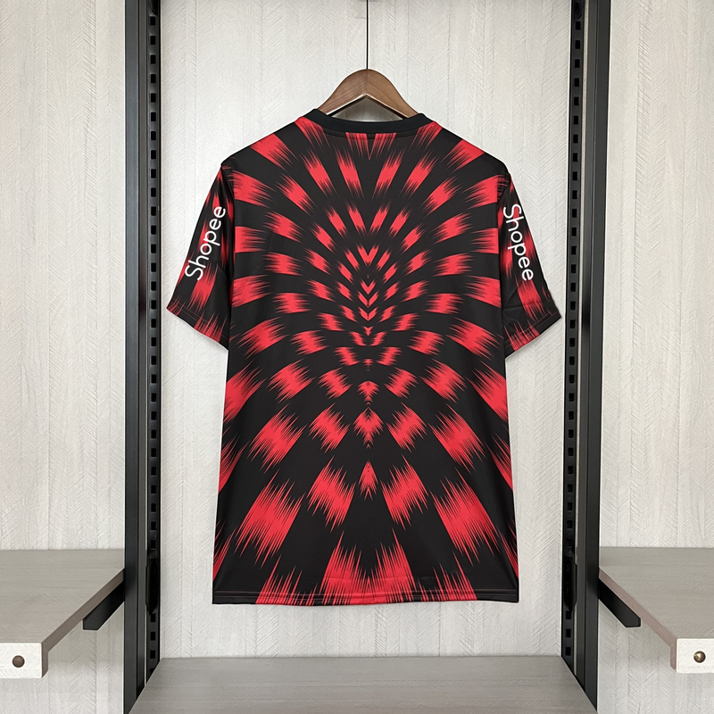 Camisa Flamengo [Com Patrocínio] Pré Jogo 2025 Adidas - Rubro Negro