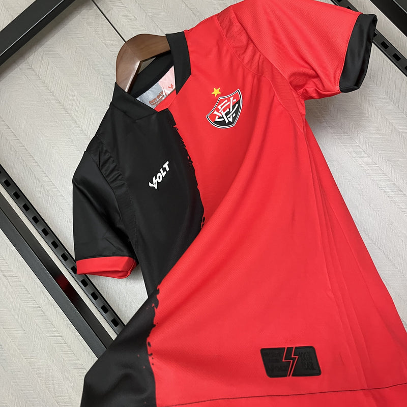 Camisa Vitória Feminina 2025 Volt - Vermelha e Preta