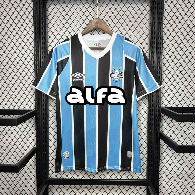 Camisa Grêmio [Com Patrocínio] 2025 Umbro - Azul e Preta